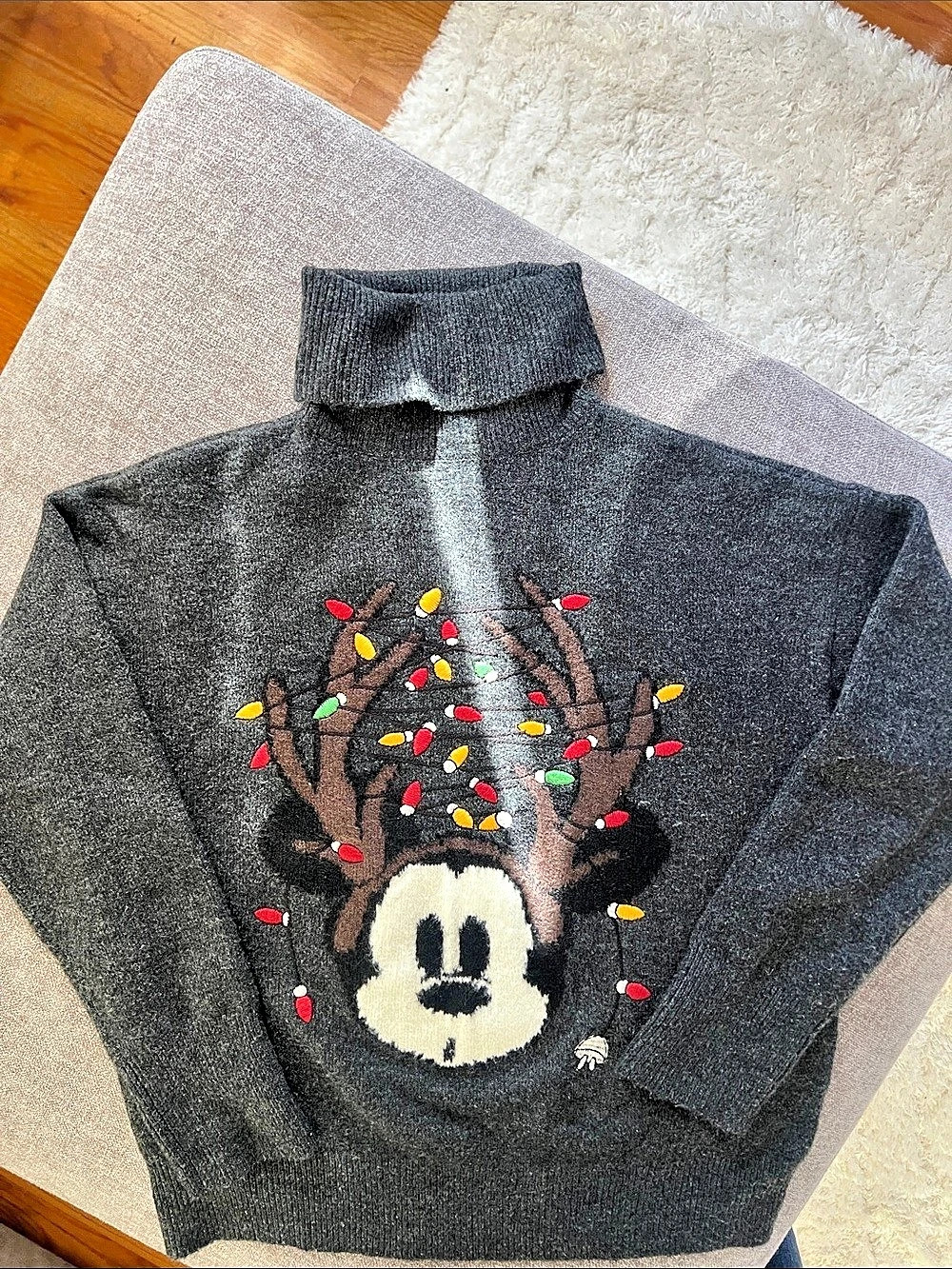 Zara Disney Mickey Mouse Reindeer Turtleneck Sweater Small